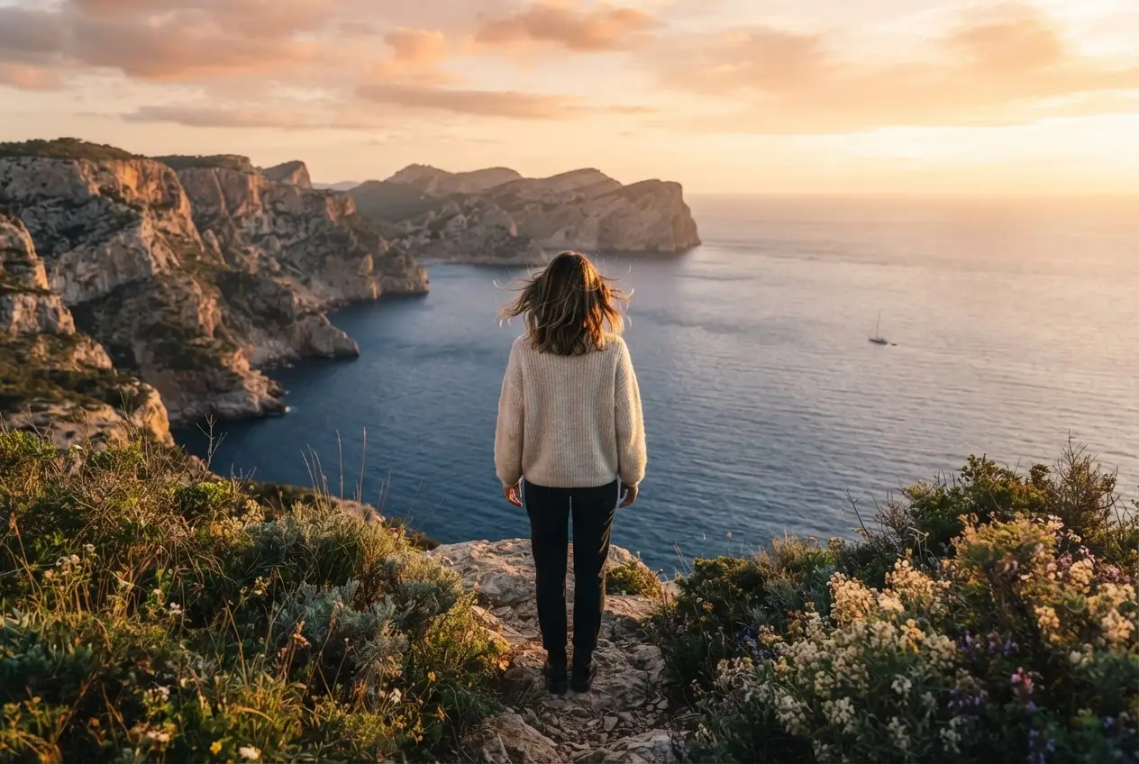 Atmospheric cliffside travel moment