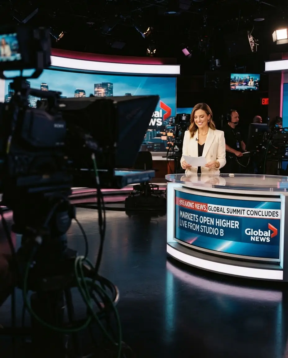 Tammy on set at the KUSI news studio